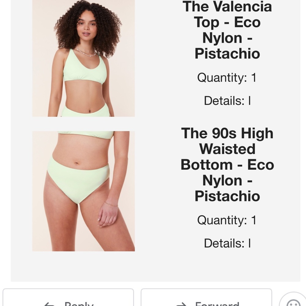 Andie bikini set in Pistachio
